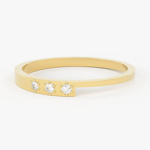 Diamond Band in 14k Gold / Rose Gold Diamond Ring / Gold Band White Diamond Ring / Stackable Diamond Ring - Jalvi & Co.