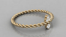 Load image into Gallery viewer, Diamond Wedding Band / Diamond Rope Ring in 14k Gold / Birthday Gift for Her / Rope Gold Band / Graduation Gift - Jalvi &amp; Co.