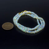 Ethiopian Opal Smooth Rondelle Beads Gold Vermeil Necklace 18