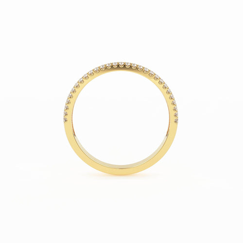Half Eternity Diamond Wedding Ring / 14k Gold Double Row Micro Pave Half Eternity Ring Wedding Band for Women - Jalvi & Co.