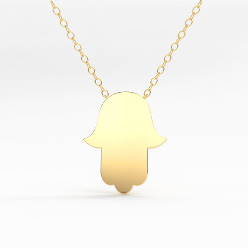 Hamsa Necklace/ 14k Gold Tiny Hamsa Necklace/ Hamsa Necklace Gold/ Evil Eye/ Minimalist Protectoin Hamsa Charm Pendant/ Graduation Gift - Jalvi & Co.