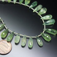Load image into Gallery viewer, Natural Prehnite Faceted Tear Drop Briolette Gemstone Loose Beads 13mm 17mm 8&quot; - Jalvi &amp; Co.
