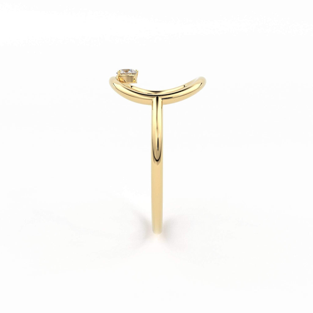 Open Circle Diamond Ring in 14k Gold / Unique Diamond Ring / Special Gift / Graduation Gift - Jalvi & Co.