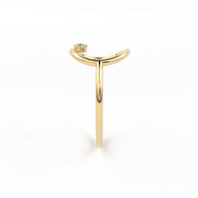 Load image into Gallery viewer, Open Circle Diamond Ring in 14k Gold / Unique Diamond Ring / Special Gift / Graduation Gift - Jalvi &amp; Co.