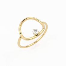 Load image into Gallery viewer, Open Circle Diamond Ring in 14k Gold / Unique Diamond Ring / Special Gift / Graduation Gift - Jalvi &amp; Co.