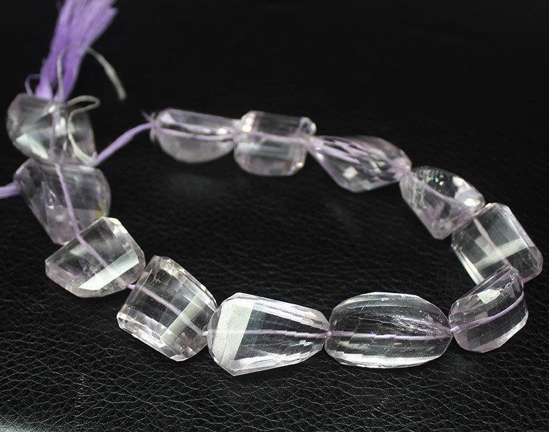 Pink Amethyst Faceted Tumble Nugget Loose Gemstone Beads Strand 10" 10mm 25mm - Jalvi & Co.