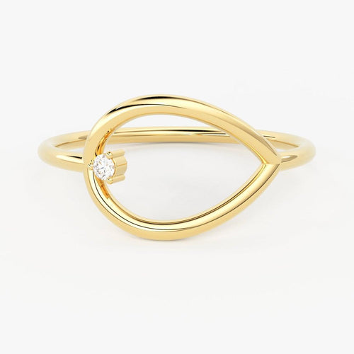 Round Diamond Band in 14k Gold / Brilliant Diamond Ring / Gold Band White Diamond Ring / Genuine Diamond Wedding Band - Jalvi & Co.