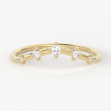 Round Diamond Band in 14k Gold / Brilliant Diamond Ring / Gold Band White Diamond Ring / Round Diamond Wedding Band