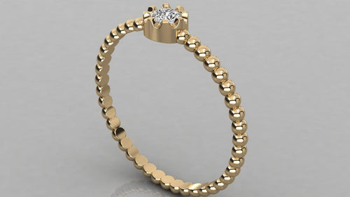 Round Diamond Band in 14k Gold / Round Diamond Ring / Gold Band White Diamond Ring / Round Diamond Wedding Band - Jalvi & Co.