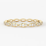 Round Diamond Band in 14k Gold / Round Diamond Ring / Gold Band White Diamond Ring / Round Diamond Wedding Band