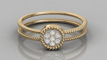 Load image into Gallery viewer, Round Diamond Ring in 14k Gold / Brilliant Diamond Ring / Gold Band White Diamond Ring / Genuine Diamond Wedding Ring - Jalvi &amp; Co.