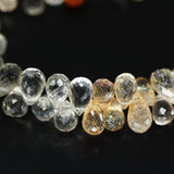 Sunstone Faceted Tear Drop Briolette Craft Gemstone Loose Bead Strand 4
