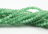 Light Green Jade Smooth Round Ball Gemstone Loose Spacer Beads Strand 17