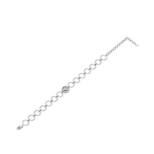 Link Bracelet 14k Solid White Gold Handmade, Link Bracelet, Gold Bracelet, Diamond Bracelet, Designer Bracelet - Jalvi & Co.