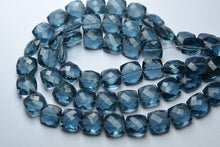 Load image into Gallery viewer, London Blue Quartz Faceted Cushion Shaped Briolettes Loose Gemstone Beads 8 Inch Strand Super Finest Quality, 10mm - Jalvi &amp; Co.