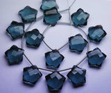 London Blue Quartz Faceted Star Briolette Gemstone Loose Pair Beads 1 Pair 12mm