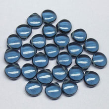 Load image into Gallery viewer, London Blue Quartz Smooth Heart Drop Gemstone Briolette Pair Beads 7pc 12mm - Jalvi &amp; Co.