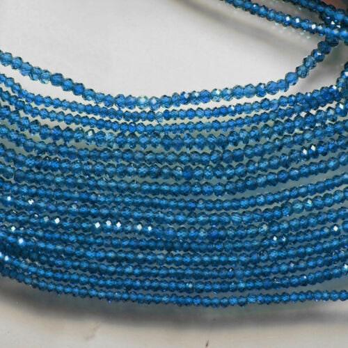 London Blue Topaz Faceted Round Ball Gemstone Loose Spacer Beads Strand 13" 2mm - Jalvi & Co.