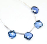 London Blue Topaz Quartz Faceted Cushion Beads 8mm 10pc