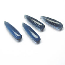 Load image into Gallery viewer, London Blue Topaz Quartz Smooth Tear Drop Gemstone Beads 1 Pair 30x8mm - Jalvi &amp; Co.