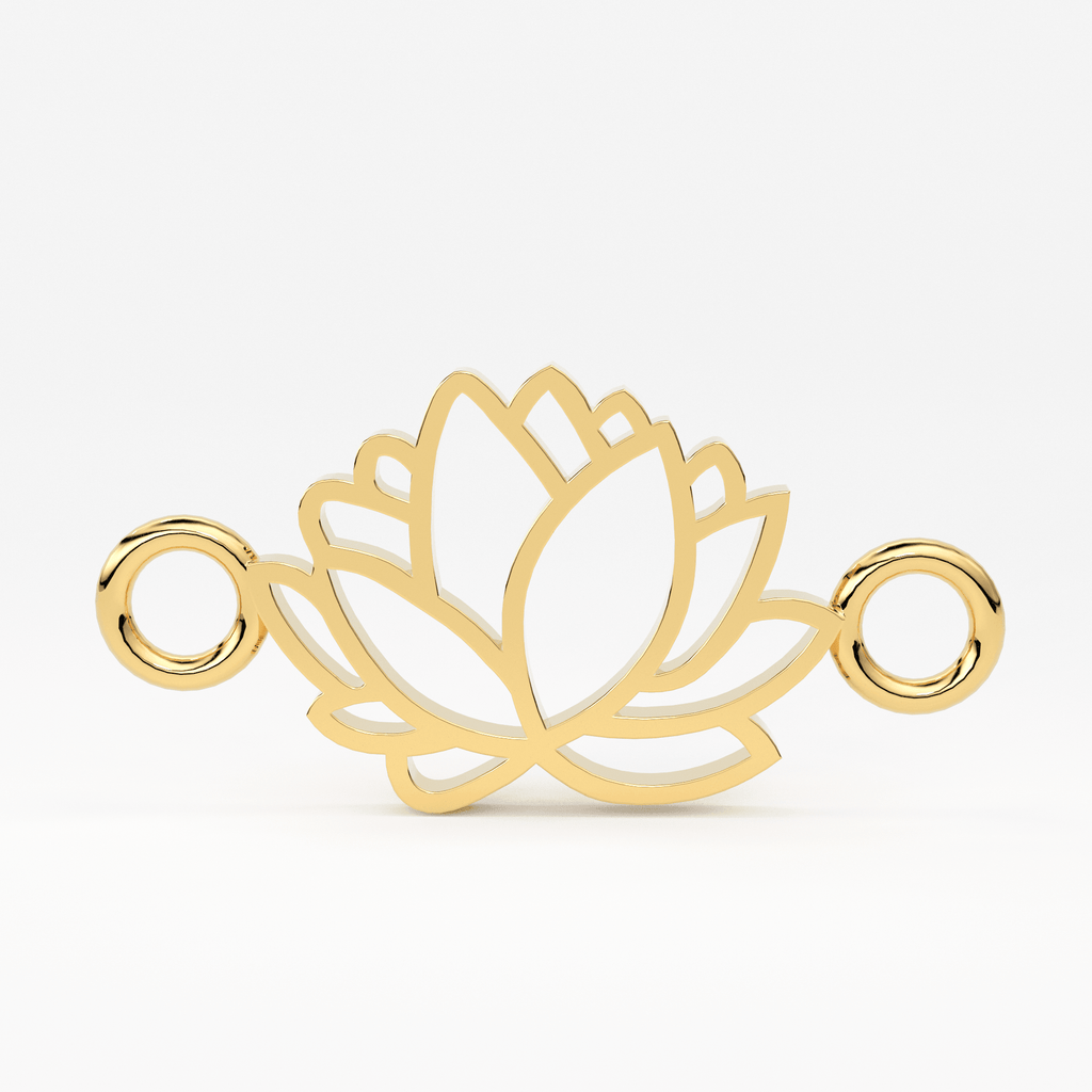 Lotus Connector / 14k 18k Solid Gold Lotus Necklace for Women / Necklace Gift / Gold Lotus Flower Connector / Simple Lotus Necklace - Jalvi & Co.