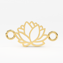 Load image into Gallery viewer, Lotus Connector / 14k 18k Solid Gold Lotus Necklace for Women / Necklace Gift / Gold Lotus Flower Connector / Simple Lotus Necklace - Jalvi &amp; Co.