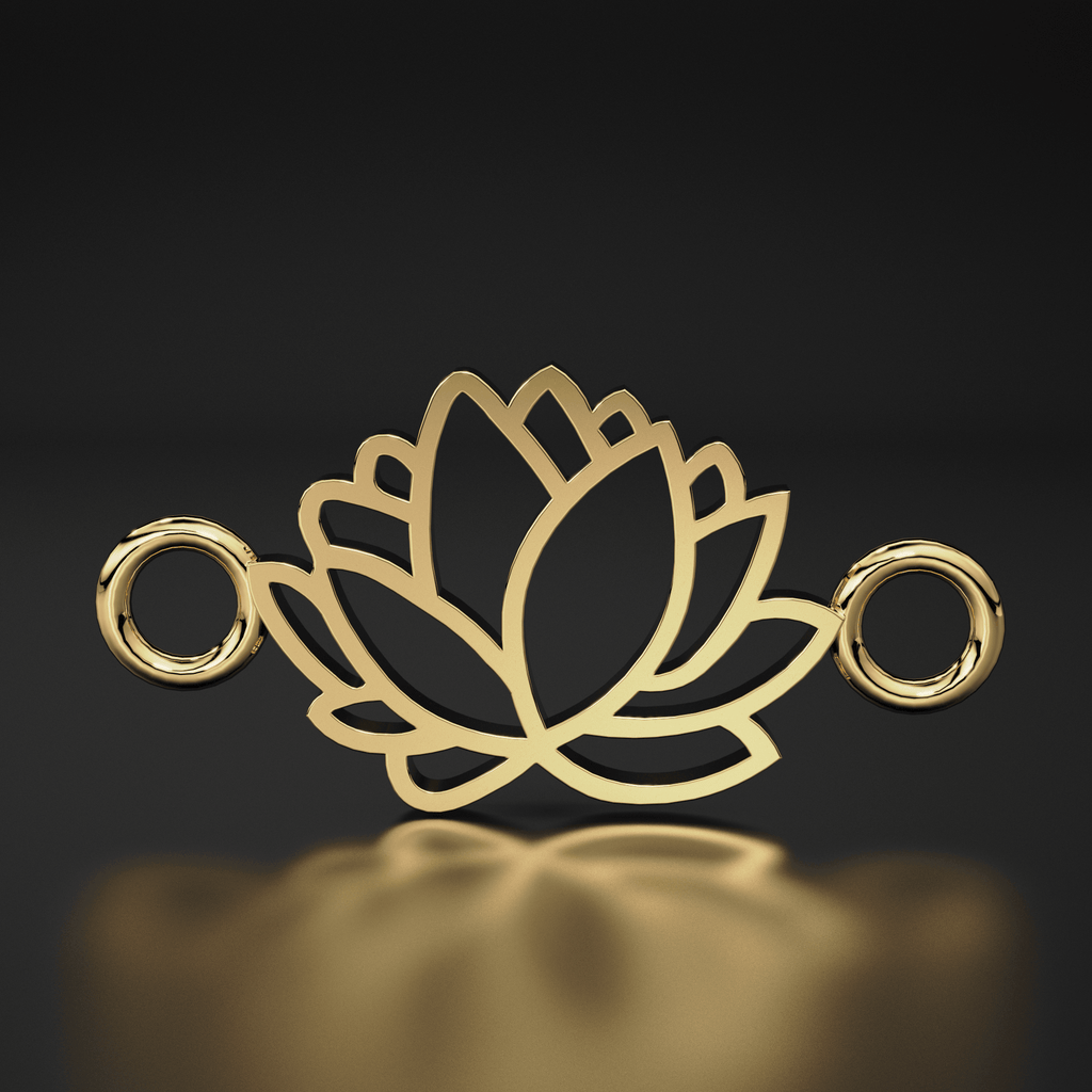 Lotus Connector / 14k 18k Solid Gold Lotus Necklace for Women / Necklace Gift / Gold Lotus Flower Connector / Simple Lotus Necklace - Jalvi & Co.