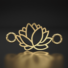 Load image into Gallery viewer, Lotus Connector / 14k 18k Solid Gold Lotus Necklace for Women / Necklace Gift / Gold Lotus Flower Connector / Simple Lotus Necklace - Jalvi &amp; Co.