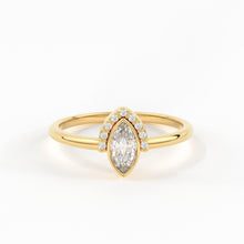 Load image into Gallery viewer, Marquise Damond Ring / 18k Gold Stackable Diamond Micro Pave Ring / Crown Micro Pave Diamond Ring in Rose Gold / Stacking Ring / Crown Ring - Jalvi &amp; Co.