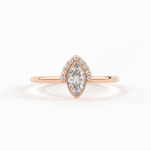 Load image into Gallery viewer, Marquise Damond Ring / 18k Gold Stackable Diamond Micro Pave Ring / Crown Micro Pave Diamond Ring in Rose Gold / Stacking Ring / Crown Ring - Jalvi &amp; Co.