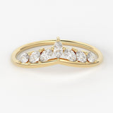 Marquise Diamond Band in 14k Gold / Marquise Diamond Ring / Gold Band White Diamond Ring / Marquise Diamond Wedding Band