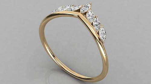 Marquise Diamond Band in 14k Gold / Marquise Diamond Ring / Gold Band White Diamond Ring / Marquise Diamond Wedding Band - Jalvi & Co.