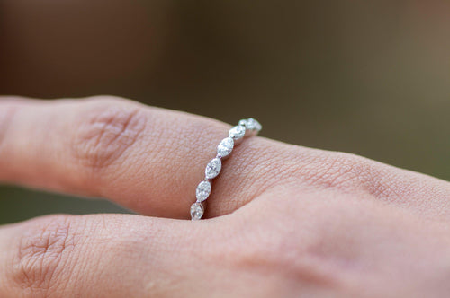 Marquise Diamond Ring / 14k Solid Gold Marquise Diamond Shared Prong Women's Wedding Ring - Jalvi & Co.