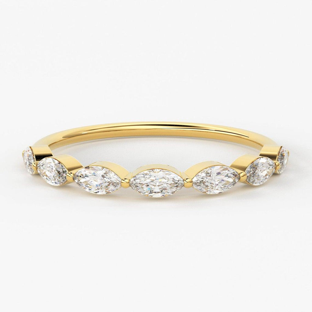 Marquise Diamond Ring / 14k Solid Gold Marquise Diamond Shared Prong Women's Wedding Ring - Jalvi & Co.
