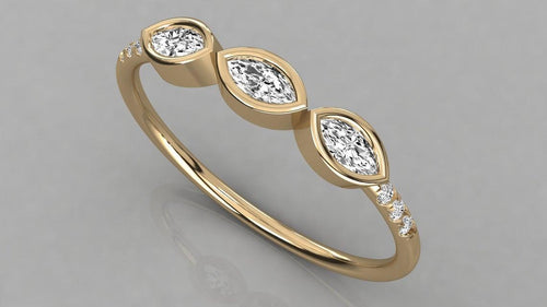 Marquise Diamond Wedding Ring / 14k Marquise Cut Diamond Engagement Ring / Women's Diamond Anniversary Ring - Jalvi & Co.