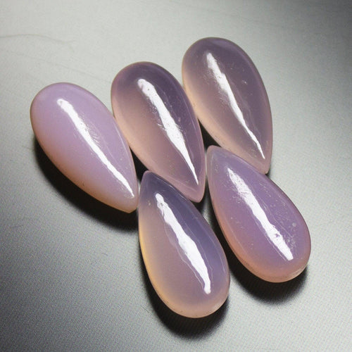 matching pair, 15x8mm, Natural Rose Pink Chalcedony Smooth Pear Drops Briolette Gemstone Beads - Stunning Elegant Pairs - Jalvi & Co.