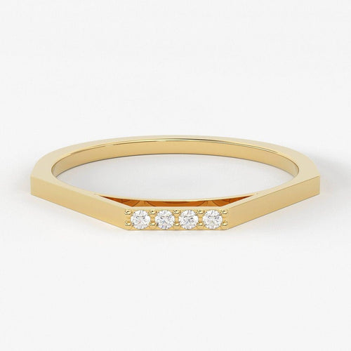 Micro Pave Ring / 14K Gold Diamond Wedding Band / Diamond Birthday Gift / Diamond ring / Mother's Day Sale - Jalvi & Co.