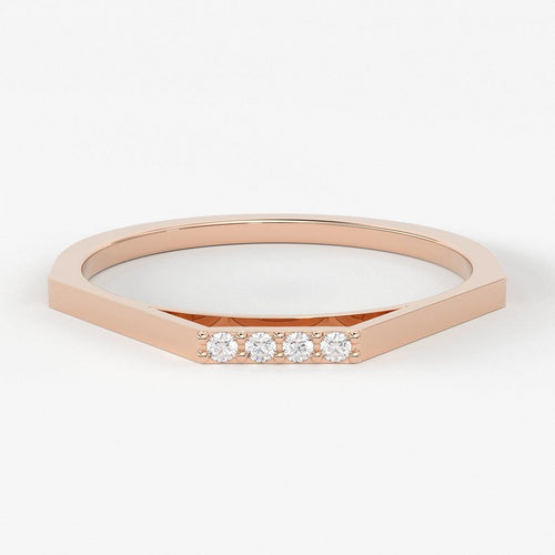 Micro Pave Ring / 14K Gold Diamond Wedding Band / Diamond Birthday Gift / Diamond ring / Mother's Day Sale - Jalvi & Co.