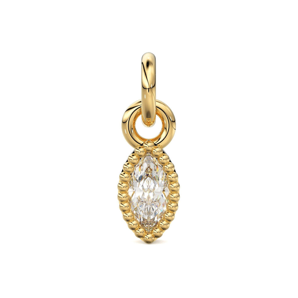 Milgrain Marquise Diamond Charm Pendant / 14k 18k Solid Gold Pendant / Petite Diamond Charm / Sale - Jalvi & Co.