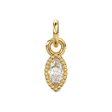 Milgrain Marquise Diamond Charm Pendant / 14k 18k Solid Gold Pendant / Petite Diamond Charm / Sale