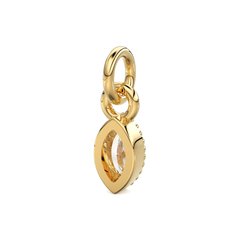 Milgrain Marquise Diamond Charm Pendant / 14k 18k Solid Gold Pendant / Petite Diamond Charm / Sale - Jalvi & Co.