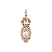 Load image into Gallery viewer, Milgrain Marquise Diamond Charm Pendant / 14k 18k Solid Gold Pendant / Petite Diamond Charm / Sale - Jalvi &amp; Co.