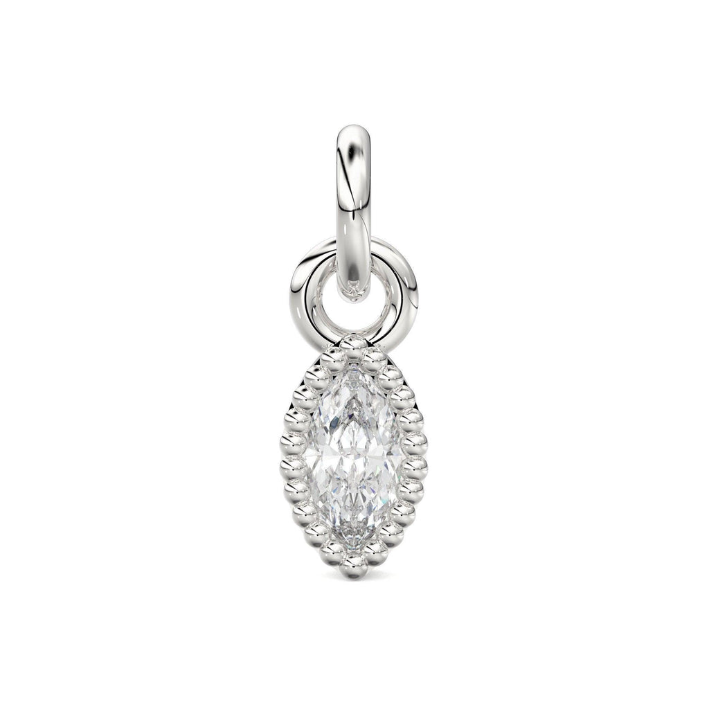 Milgrain Marquise Diamond Charm Pendant / 14k 18k Solid Gold Pendant / Petite Diamond Charm / Sale - Jalvi & Co.