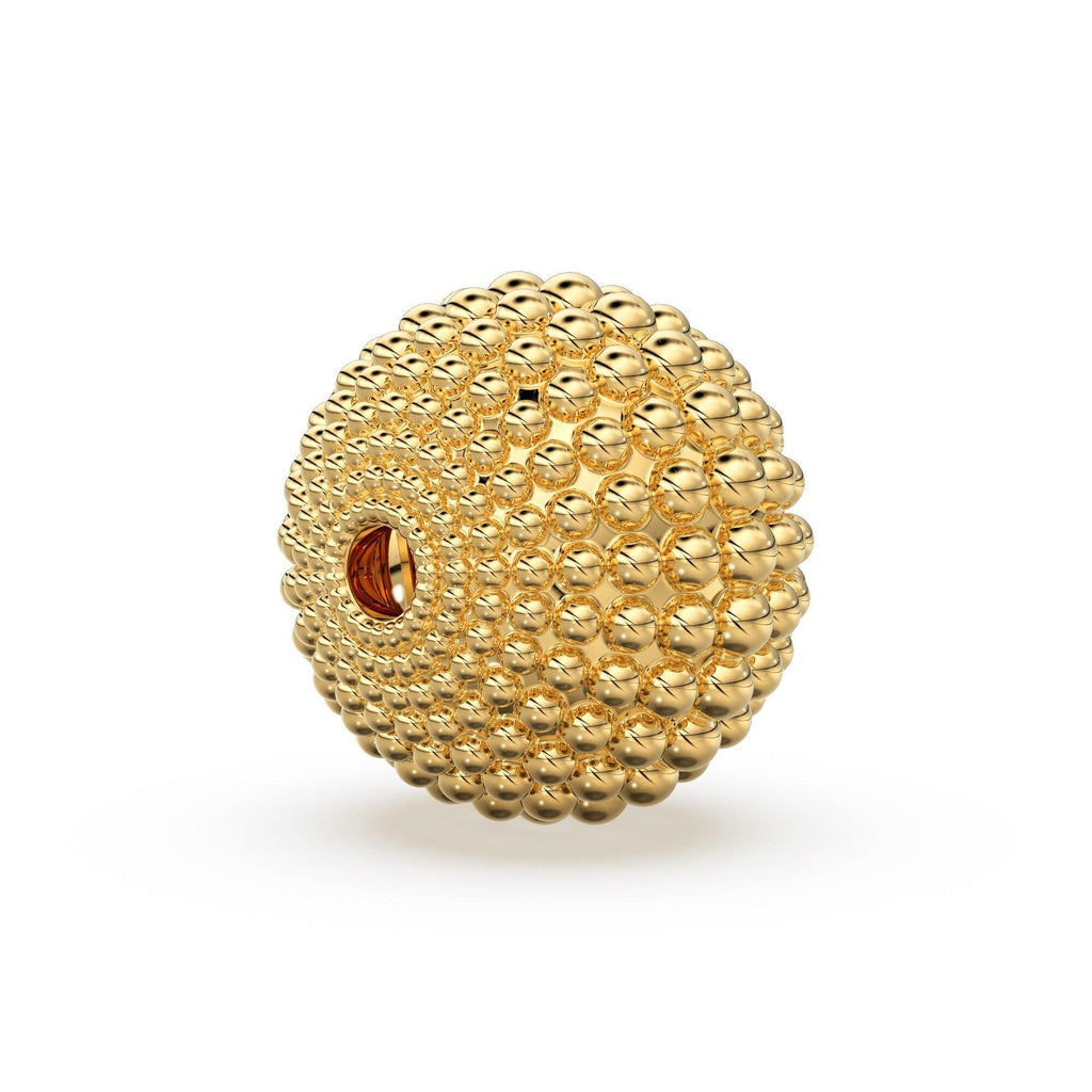 Milgrain Round Solid Gold 14k 18k Spacer Finding Bead, Gold Spacer, Gold Finding, Solid Gold Bead 9mm - Jalvi & Co.