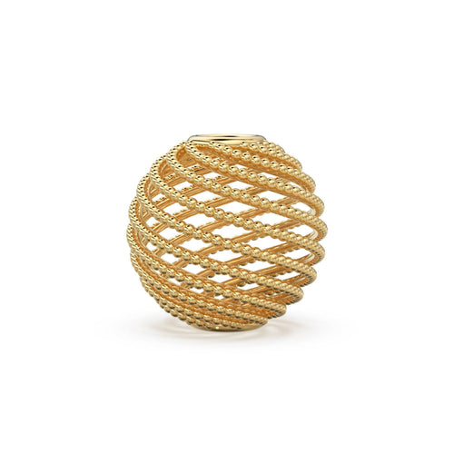 Milgrain Spiral Round Shape Solid Gold 14k 18k Handmade Gold Spacer Bead Jewelry Making Supply 6mm 8mm 10mm - Jalvi & Co.