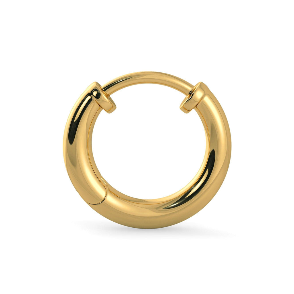 Elegant 18k Yellow Gold Classic Single Hoop Earring – DESIGNYARD