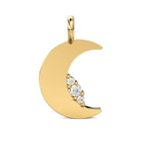 Moon Diamond Charm / 14k 18k Solid Gold Charm / Moon Charm / Moon Pendant / Gold Jewelry Supplies / Diamond Charm Finding / Sale