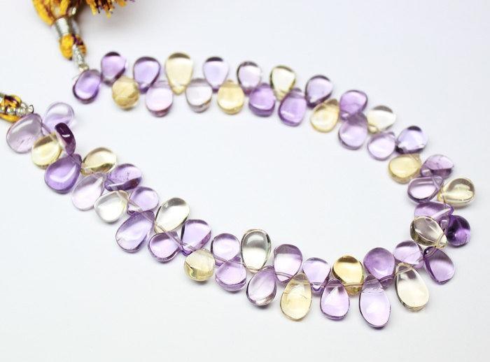 Multi Ametrine Smooth Pear Drop Spacer Gemstone Loose Beads Strand 10mm 15mm 8" - Jalvi & Co.