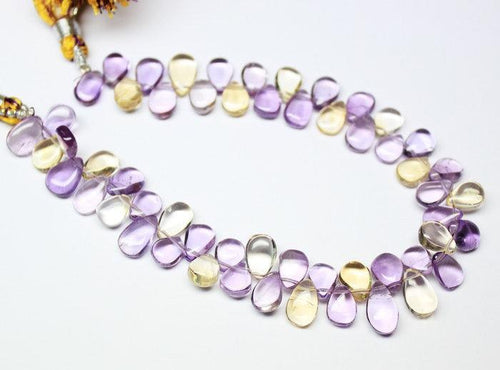 Multi Ametrine Smooth Pear Drop Spacer Gemstone Loose Beads Strand 10mm 15mm 8