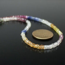 Load image into Gallery viewer, Multi Color Sapphire Micro Faceted Round Wheel Tyre Loose Gemstone Beads8.5&quot; 3mm - Jalvi &amp; Co.